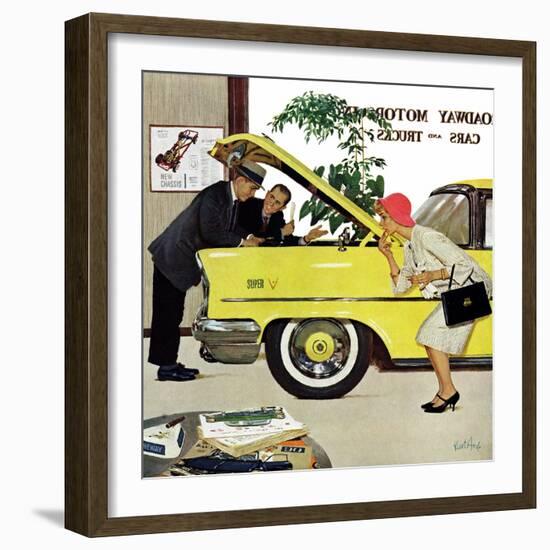 "Checking it Out", November 15, 1958-Kurt Ard-Framed Giclee Print