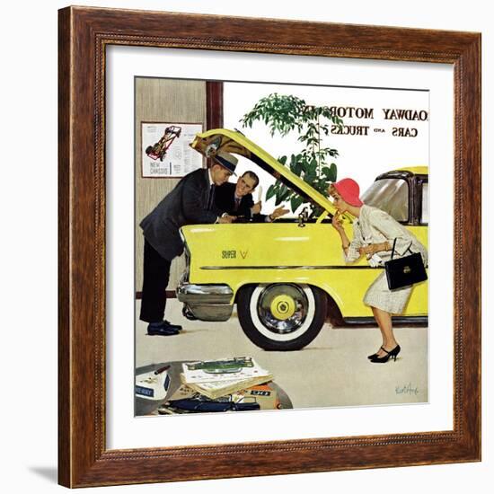 "Checking it Out", November 15, 1958-Kurt Ard-Framed Giclee Print