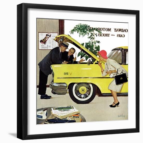 "Checking it Out", November 15, 1958-Kurt Ard-Framed Giclee Print