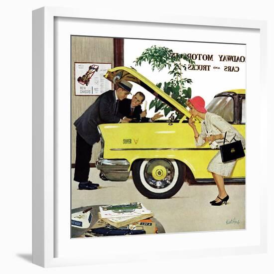 "Checking it Out", November 15, 1958-Kurt Ard-Framed Giclee Print