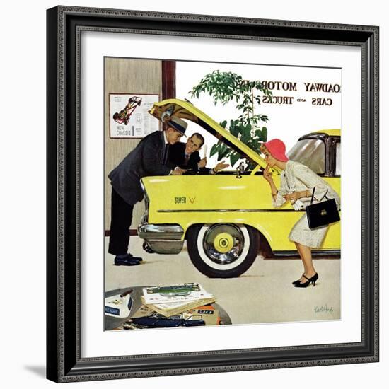 "Checking it Out", November 15, 1958-Kurt Ard-Framed Giclee Print