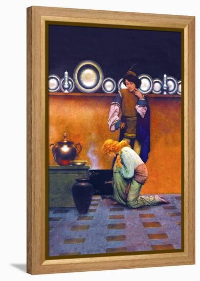 Checking the Tarts-Maxfield Parrish-Framed Stretched Canvas