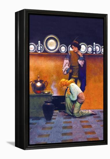 Checking the Tarts-Maxfield Parrish-Framed Stretched Canvas