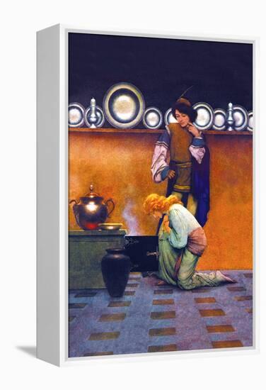 Checking the Tarts-Maxfield Parrish-Framed Stretched Canvas