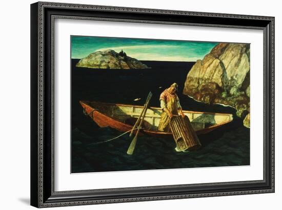 Checking the Traps, (Oil on Panel)-Newell Convers Wyeth-Framed Giclee Print