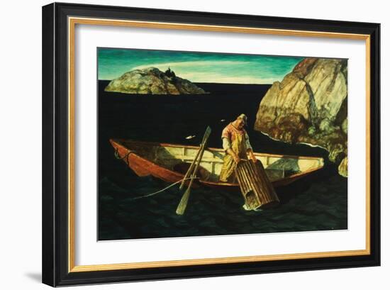 Checking the Traps, (Oil on Panel)-Newell Convers Wyeth-Framed Giclee Print