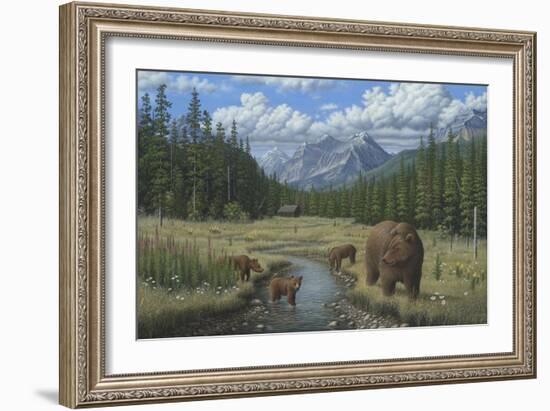 Checking Things Out - Grizzlies-Robert Wavra-Framed Giclee Print