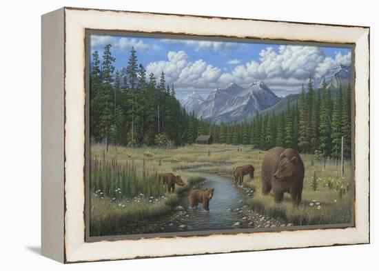 Checking Things Out - Grizzlies-Robert Wavra-Framed Premier Image Canvas