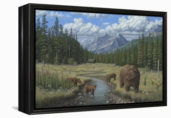 Checking Things Out - Grizzlies-Robert Wavra-Framed Premier Image Canvas