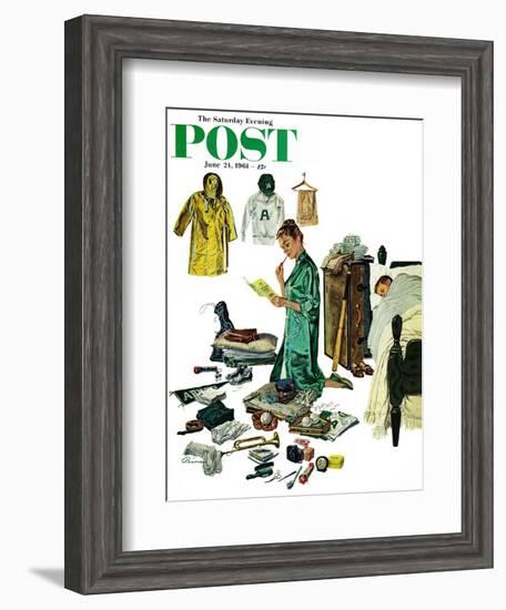 "Checklist for Summer Camp," Saturday Evening Post Cover, June 24, 1961-Ben Kimberly Prins-Framed Giclee Print