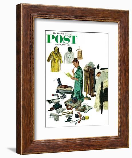 "Checklist for Summer Camp," Saturday Evening Post Cover, June 24, 1961-Ben Kimberly Prins-Framed Giclee Print