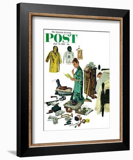 "Checklist for Summer Camp," Saturday Evening Post Cover, June 24, 1961-Ben Kimberly Prins-Framed Giclee Print