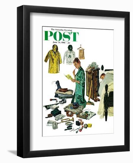 "Checklist for Summer Camp," Saturday Evening Post Cover, June 24, 1961-Ben Kimberly Prins-Framed Giclee Print