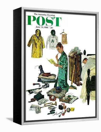 "Checklist for Summer Camp," Saturday Evening Post Cover, June 24, 1961-Ben Kimberly Prins-Framed Premier Image Canvas