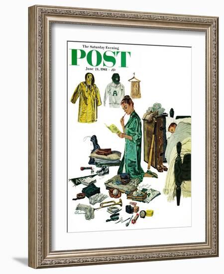 "Checklist for Summer Camp," Saturday Evening Post Cover, June 24, 1961-Ben Kimberly Prins-Framed Giclee Print