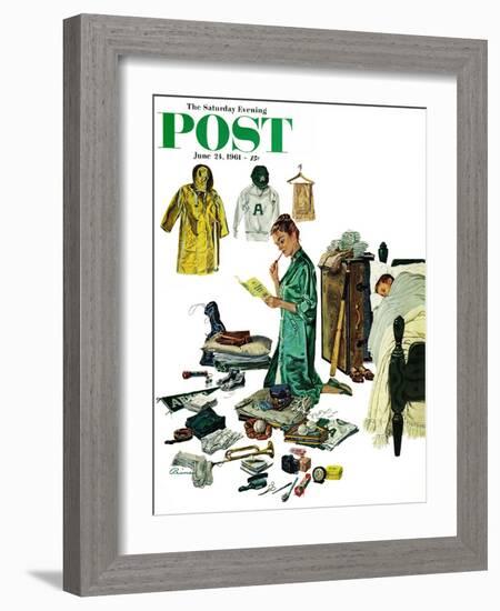 "Checklist for Summer Camp," Saturday Evening Post Cover, June 24, 1961-Ben Kimberly Prins-Framed Giclee Print