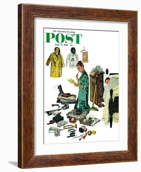 "Checklist for Summer Camp," Saturday Evening Post Cover, June 24, 1961-Ben Kimberly Prins-Framed Giclee Print