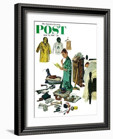 "Checklist for Summer Camp," Saturday Evening Post Cover, June 24, 1961-Ben Kimberly Prins-Framed Giclee Print