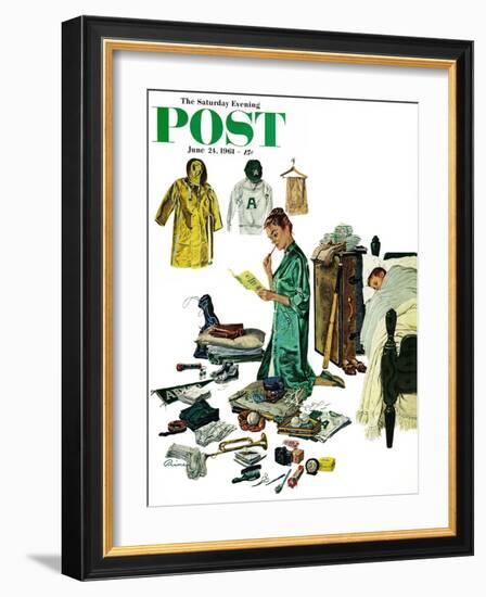 "Checklist for Summer Camp," Saturday Evening Post Cover, June 24, 1961-Ben Kimberly Prins-Framed Giclee Print