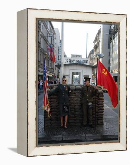 Checkpoint Charlie Reconstruction, Berlin, Germany-null-Framed Premier Image Canvas