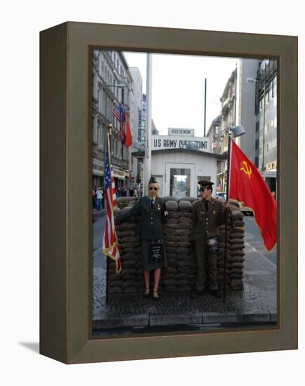 Checkpoint Charlie Reconstruction, Berlin, Germany-null-Framed Premier Image Canvas