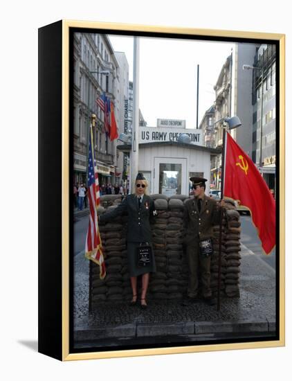 Checkpoint Charlie Reconstruction, Berlin, Germany-null-Framed Premier Image Canvas