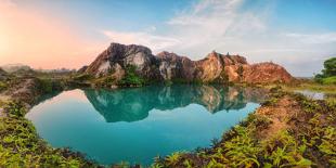 Reflection of Mountain from Green Lake-Chee Keong Lee-Premier Image Canvas