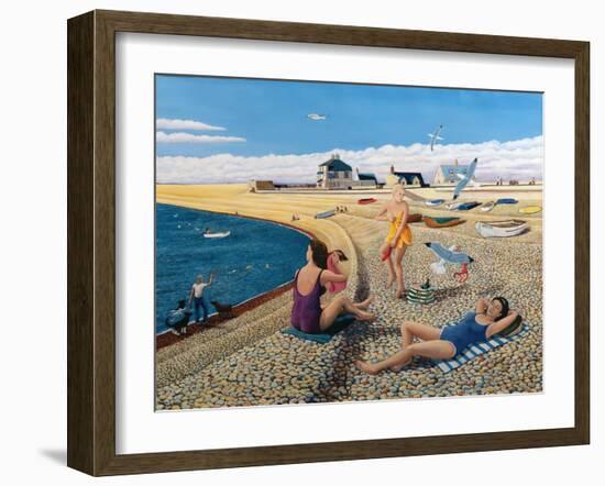 Cheeky Sea Gulls, 2005-Liz Wright-Framed Giclee Print