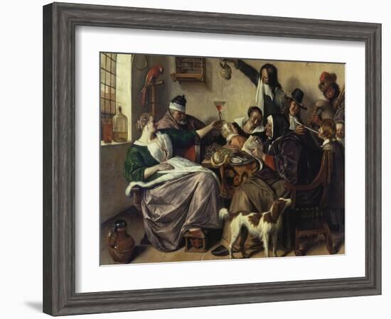 Cheerful Party (The Family of the Painter), about 1657-Jan Havicksz. Steen-Framed Giclee Print