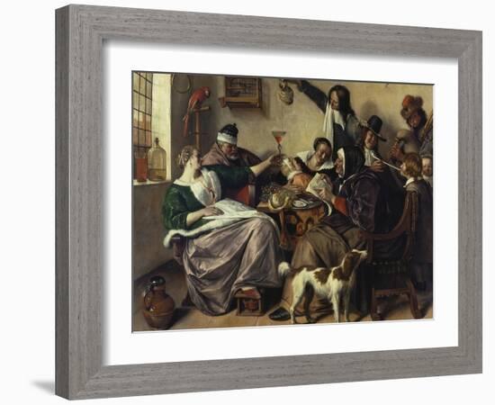 Cheerful Party (The Family of the Painter), about 1657-Jan Havicksz. Steen-Framed Giclee Print