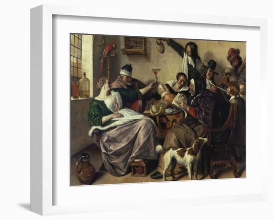 Cheerful Party (The Family of the Painter), about 1657-Jan Havicksz. Steen-Framed Giclee Print