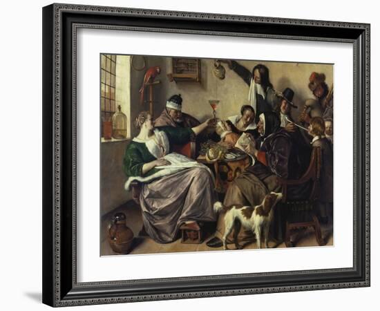 Cheerful Party (The Family of the Painter), about 1657-Jan Havicksz. Steen-Framed Giclee Print