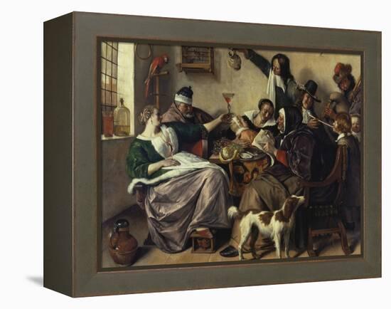 Cheerful Party (The Family of the Painter), about 1657-Jan Havicksz. Steen-Framed Premier Image Canvas