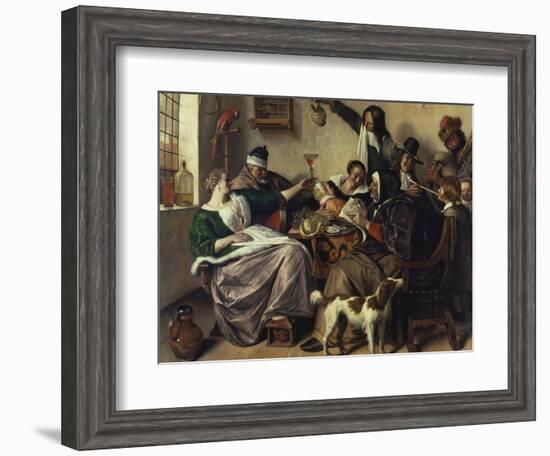 Cheerful Party (The Family of the Painter), about 1657-Jan Havicksz. Steen-Framed Giclee Print