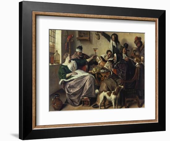 Cheerful Party (The Family of the Painter), about 1657-Jan Havicksz. Steen-Framed Giclee Print