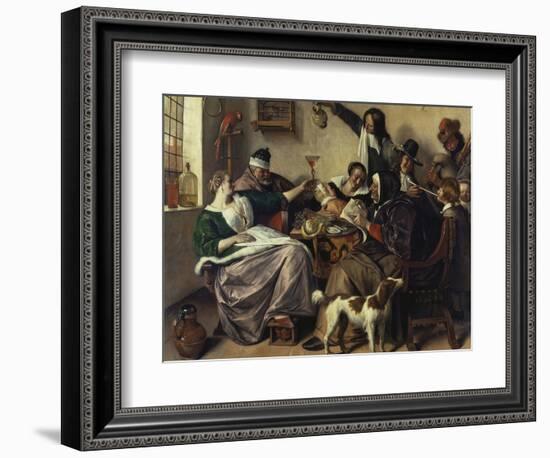 Cheerful Party (The Family of the Painter), about 1657-Jan Havicksz. Steen-Framed Giclee Print