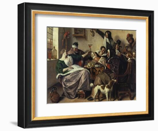 Cheerful Party (The Family of the Painter), about 1657-Jan Havicksz. Steen-Framed Giclee Print