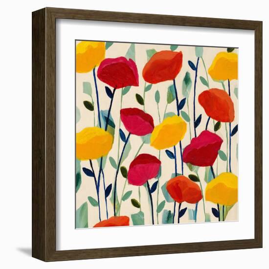 Cheerful Poppies-Carrie Schmitt-Framed Art Print