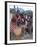 Cheerful Young Girls Pound Corn Outside Families' Homes Near Monkey Bay, South End of Lake Malawi-Nigel Pavitt-Framed Photographic Print