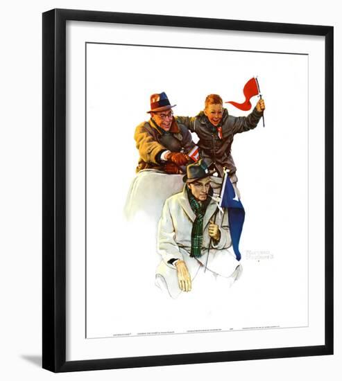 Cheering the Champs-Norman Rockwell-Framed Art Print