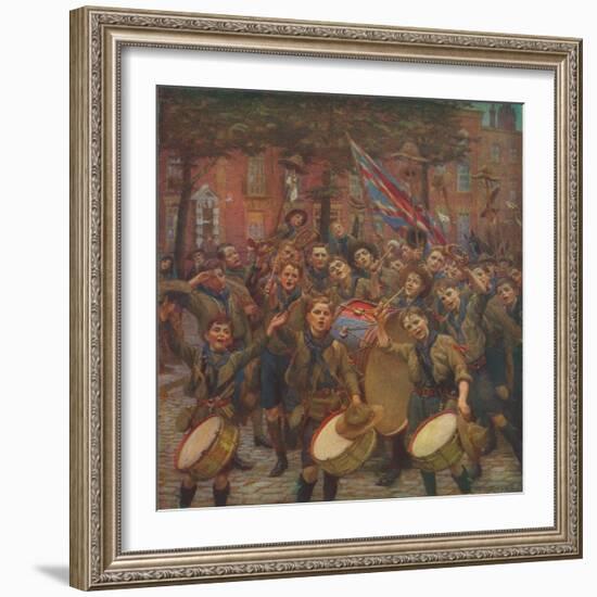 'Cheering the Chief Scout', c1914 (1928)-William Holt Yates Titcomb-Framed Giclee Print