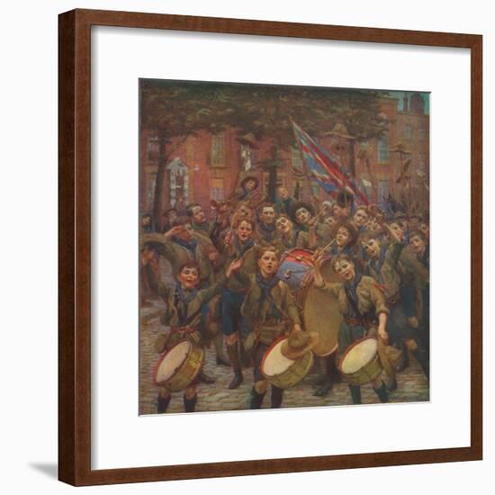 'Cheering the Chief Scout', c1914 (1928)-William Holt Yates Titcomb-Framed Giclee Print