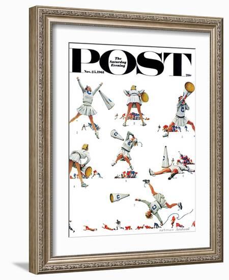 "Cheerleader" Saturday Evening Post Cover, November 25,1961-Norman Rockwell-Framed Giclee Print