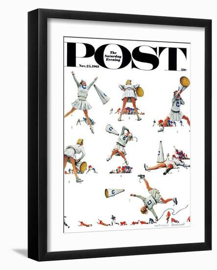 "Cheerleader" Saturday Evening Post Cover, November 25,1961-Norman Rockwell-Framed Giclee Print