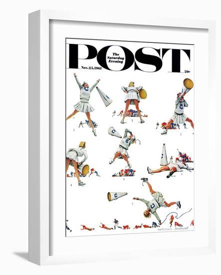 "Cheerleader" Saturday Evening Post Cover, November 25,1961-Norman Rockwell-Framed Giclee Print