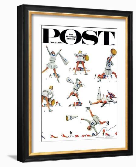 "Cheerleader" Saturday Evening Post Cover, November 25,1961-Norman Rockwell-Framed Giclee Print