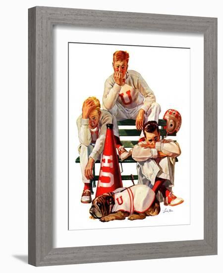 "Cheerleaders after Lost Game,"November 18, 1939-Lonie Bee-Framed Giclee Print