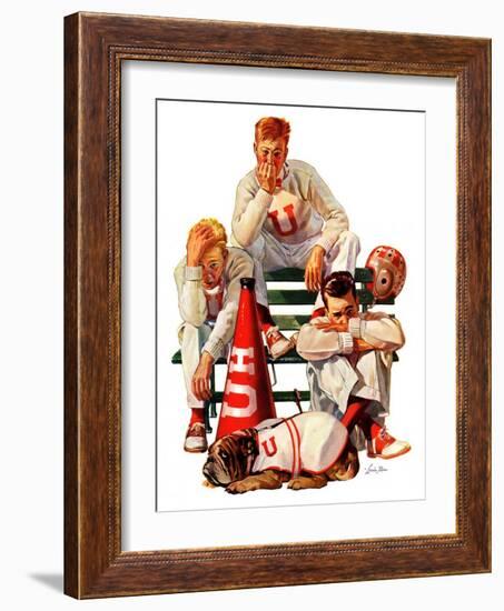 "Cheerleaders after Lost Game,"November 18, 1939-Lonie Bee-Framed Giclee Print