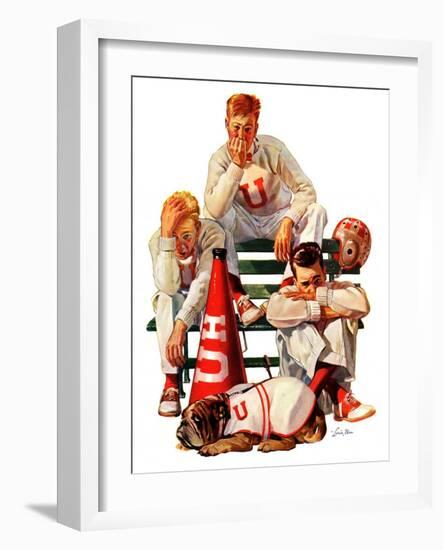 "Cheerleaders after Lost Game,"November 18, 1939-Lonie Bee-Framed Giclee Print