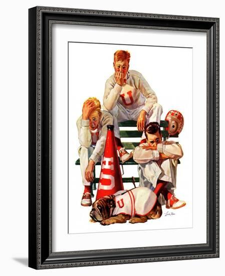 "Cheerleaders after Lost Game,"November 18, 1939-Lonie Bee-Framed Giclee Print